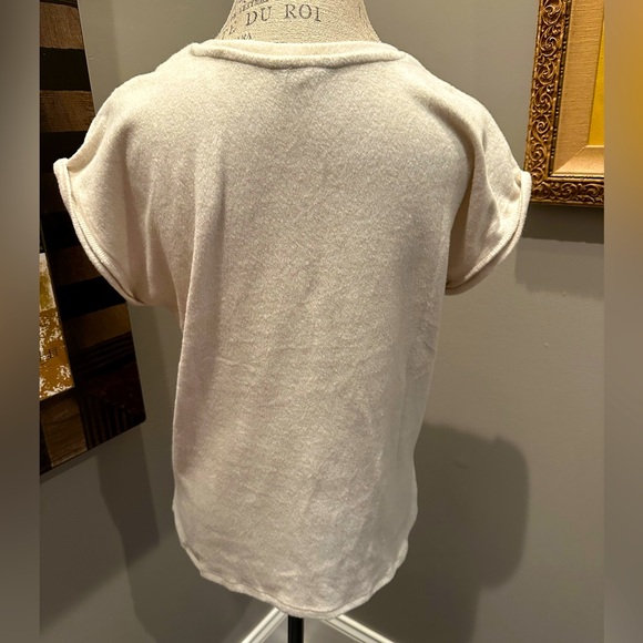 EUC Love & Lace Blush Velour Top w/Rose Gold Flowers - Picture 4 of 6